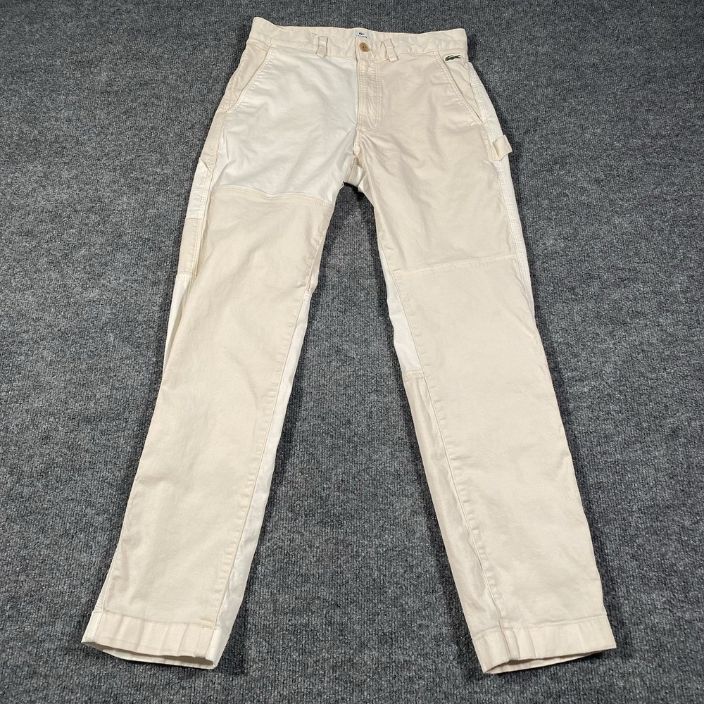 Lacoste Live Carpenter Pants Mens 30x31 Colorblock Embroidered Alligator Retro